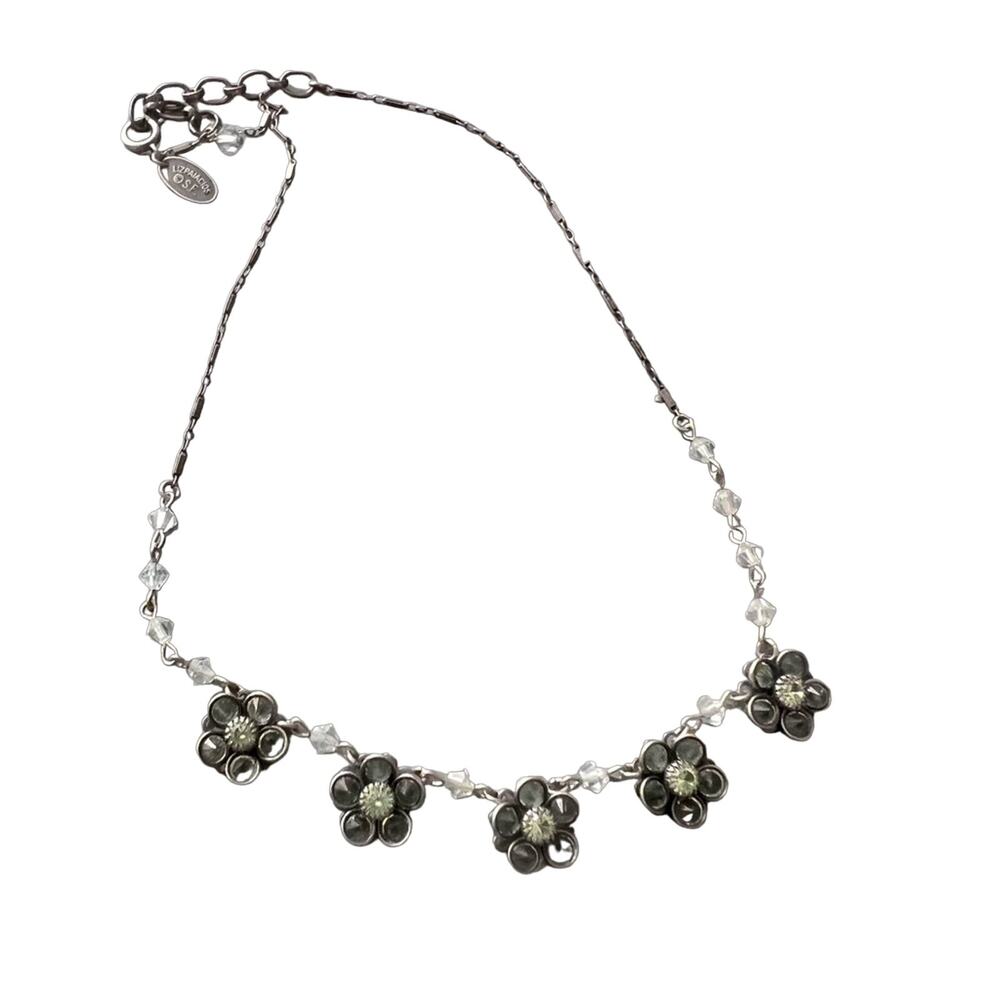 Liz Palacios Swarovski Crystal Flower Necklace